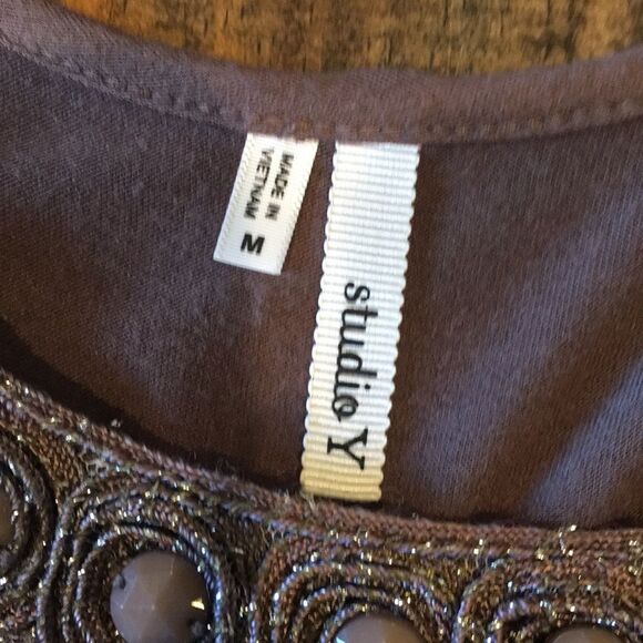 Beaded Scoop Neck Slouchy Tank Top - Picture 3 of 6